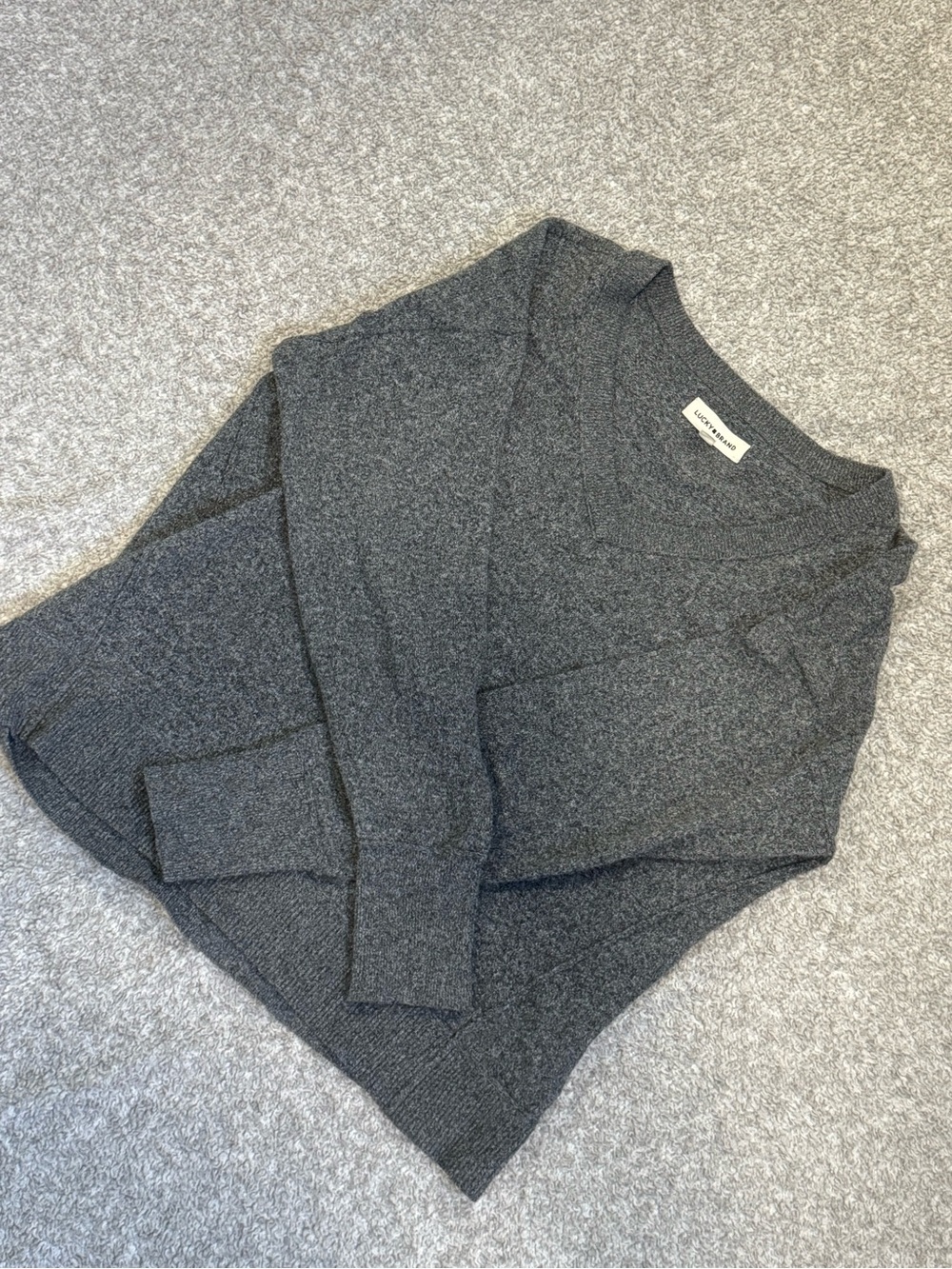 Lucky Brand Dark Gray Crewneck Sweater